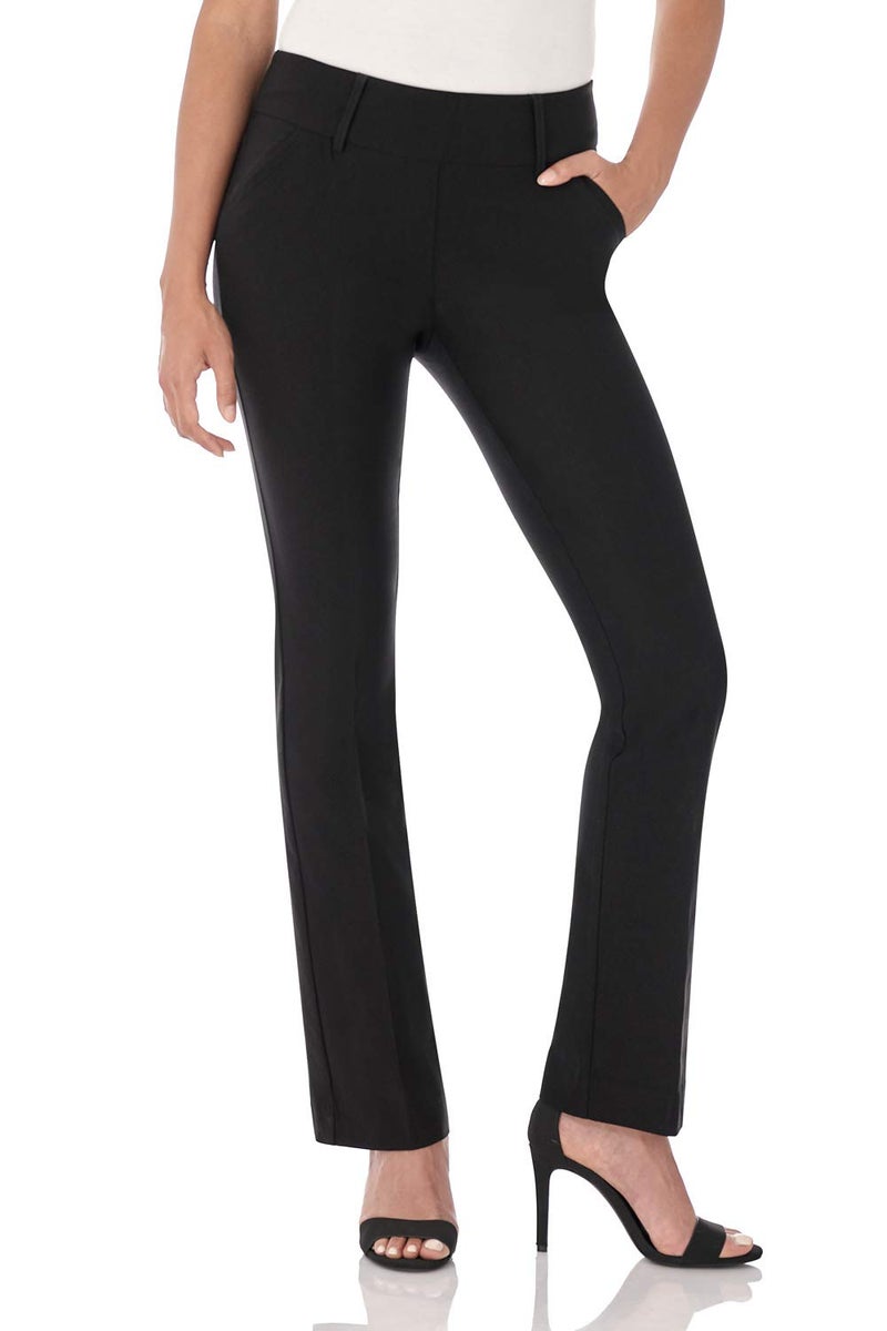 Rekucci Women's Ease into Comfort Classic Bootcut Pant w/Tummy Control (16, Black) - Image 1